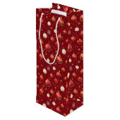 銀と赤のクリスマスボール ワインギフトバッグ (裏面アングル)