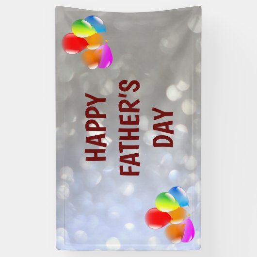 銀と赤の父の日 横断幕 (縦)