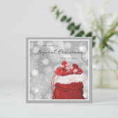 銀と赤の魔法のクリスマスカード シーズンカード (スタンド正面)