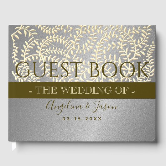 銀と金の結婚式 ゲストブック (正面)