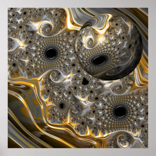 銀と金ゴールドのバレエ ポスター (正面)