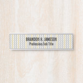 銀と金ゴールドのパターン サインプレート (正面)