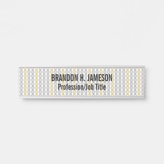 銀と金ゴールドのパターン サインプレート (正面)