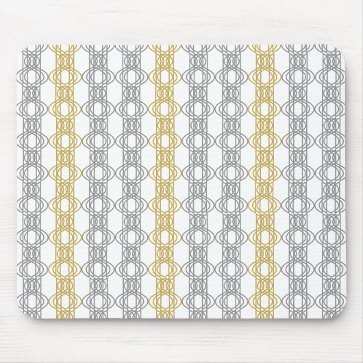 銀と金ゴールドのパターン マウスパッド (正面)