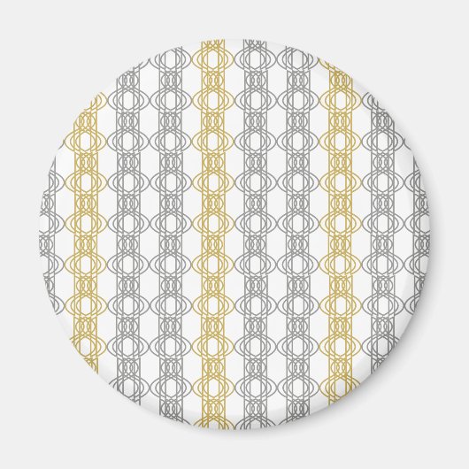 銀と金ゴールドのパターン マグネット (正面)