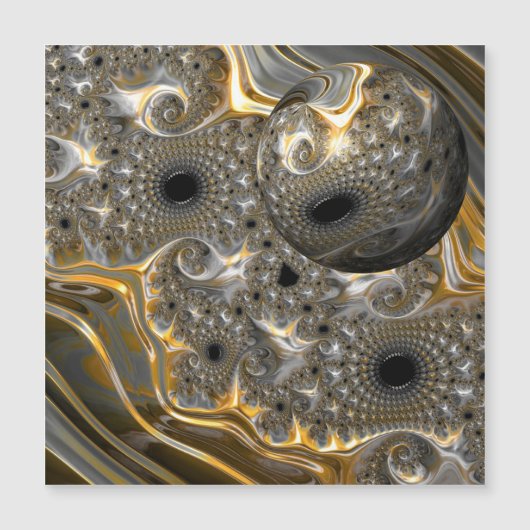 銀と金ゴールドのマグネットカードの球形バレエ (正面)