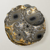 銀と金ゴールドの丸い枕の球形バレエ ラウンドクッション (裏面)