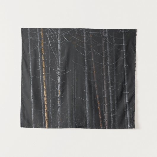 銀と金ゴールドの木の幹 タペストリー (正面(横))