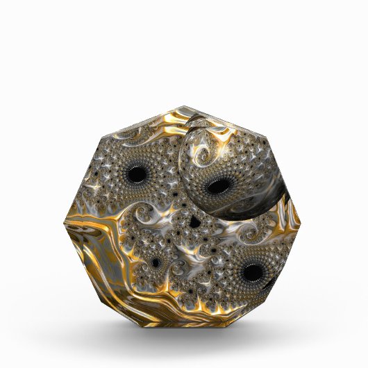 銀と金ゴールドの球形バレエ フォトブロック (正面)