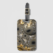 銀と金ゴールドの荷札の球形バレエ ラゲッジタグ (正面縦)