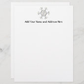 銀と金ゴールドの雪片#2 レターヘッド (正面/裏面)