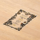 銀と金ゴールドゴシック金属スチームパンク結婚ズ アクリル招待状 (レイダウン)