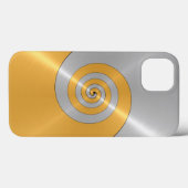 銀と金ゴールドステンレスシャイニーメタルルックケースマ Case-Mate iPhoneケース (裏面 (横))