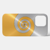 銀と金ゴールドステンレスシャイニーメタルルックケースマ Case-Mate iPhoneケース (裏面 (横))