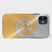 銀と金ゴールドステンレス光沢のある金属の旋回 Case-Mate iPhoneケース (裏面(横))