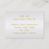 銀と金ゴールドビッグボウギフトカード証明書 割引カード (裏面)