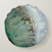 銀と金ゴールド抽象芸術イラストレーション ラウンドクッション (裏面)