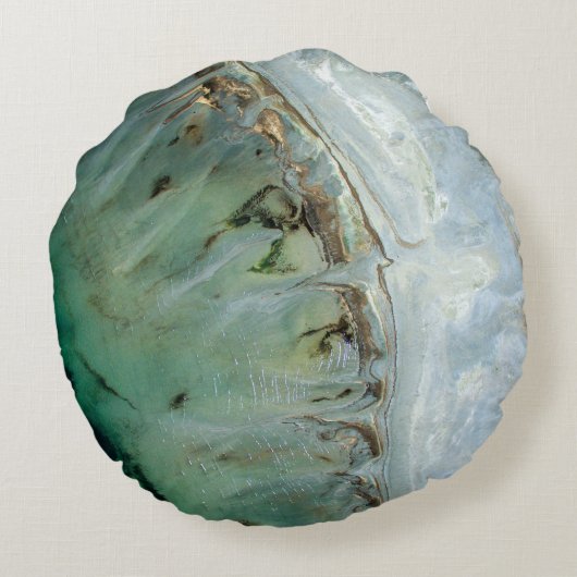 銀と金ゴールド抽象芸術イラストレーション ラウンドクッション (裏面)