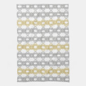 銀と金ゴールド柄タオル キッチンタオル (縦)