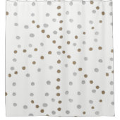銀と金ゴールド水玉模様 シャワーカーテン (正面)