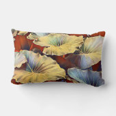 銀と金ゴールド象の耳植物の葉パターン ランバークッション (裏面)