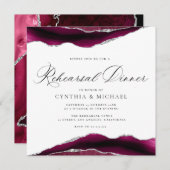 銀と銀のリハーサルディナー 招待状 (正面/裏面)