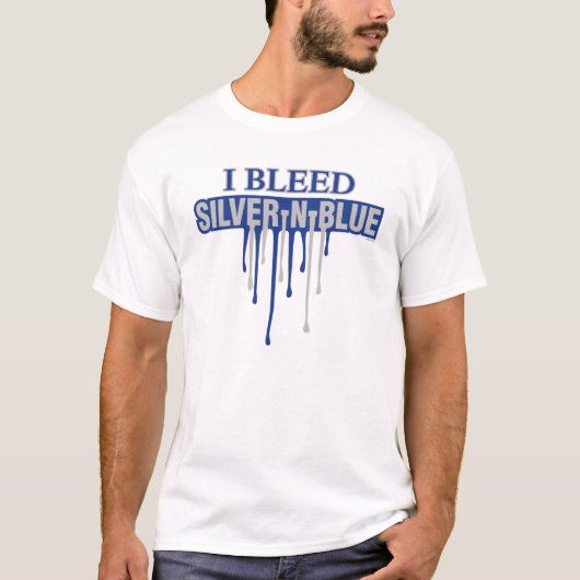 銀と青に染まる Tシャツ (正面)