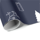 銀と青のクリスマス ラッピングペーパー (ロールコーナー)