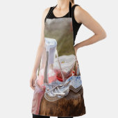 銀と青のフローラプレート エプロン (インサイチュ)