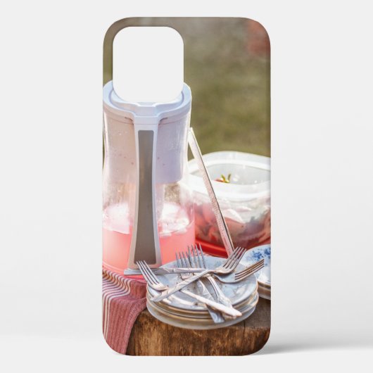 銀と青のフローラプレート Case-Mate iPhoneケース (裏面)