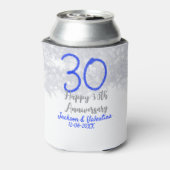 銀と青のラメでお祝いする結婚30周年記念 缶クーラー (缶裏面)