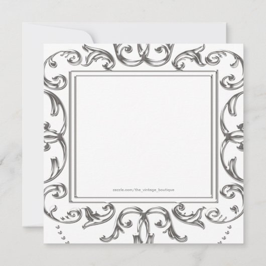 銀と青の王子の赤ちゃんシャワー 招待状 (裏面)