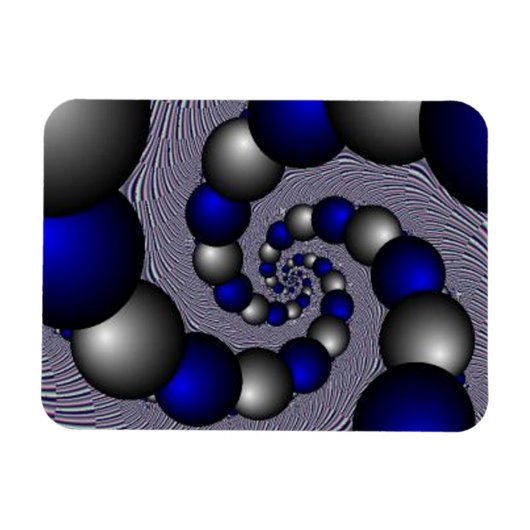 銀と青の真珠が無限に マグネット (横)