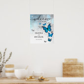 銀と青の蝶 ウェディング ポスター (キッチン)