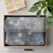 銀と青の雪の結晶のティッシュペーパー 薄葉紙 (ギフト)