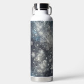銀と青の雪片の冬 ウォーターボトル (正面)