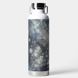 銀と青の雪片の冬 ウォーターボトル