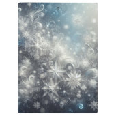 銀と青の雪片の冬 クリップボード (裏面)
