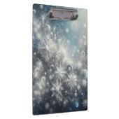 銀と青の雪片の冬 クリップボード (右)