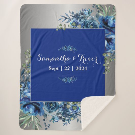 銀と青 シェルパブランケット (正面)