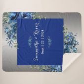 銀と青 シェルパブランケット (正面(横))