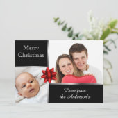 銀と黒のカスタムエレガント写真 シーズンカード (スタンド正面)