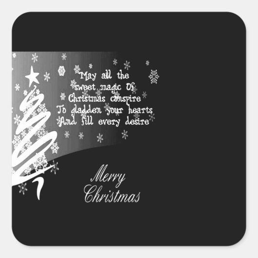 **銀と黒のクリスマス**クリスマス スクエアシール (正面)