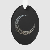 銀と黒のケルトの三日月 オーナメント (裏面)