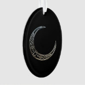 銀と黒のケルトの三日月 オーナメント (正面)