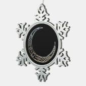 銀と黒のケルト三日月 スノーフレークピューターオーナメント (右)