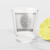 銀と黒のダイヤモンド形状ショットガラス ショットグラス (裏面)