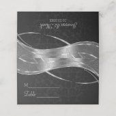 銀と黒のダマスク模様 プレイスカード (外部開封)