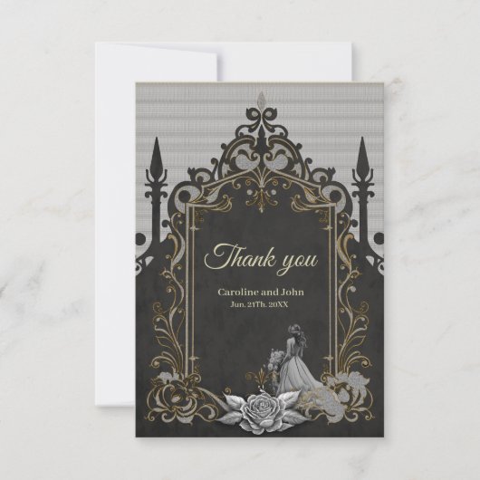 銀と黒の優雅さ。 サンキューカード (正面)