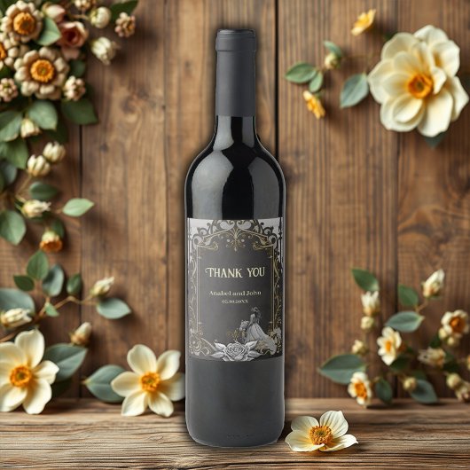 銀と黒の優雅さ。 ワインラベル